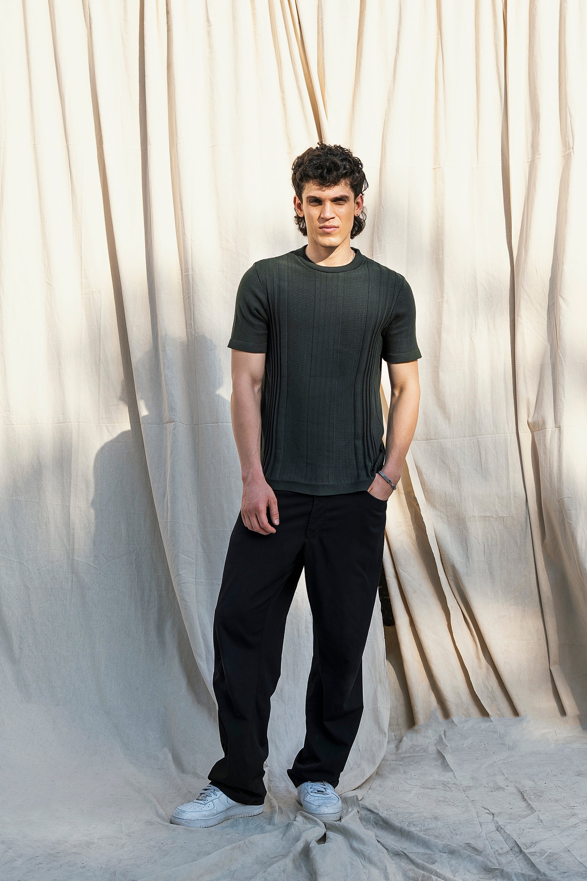 Olive - Knit T-Shirt