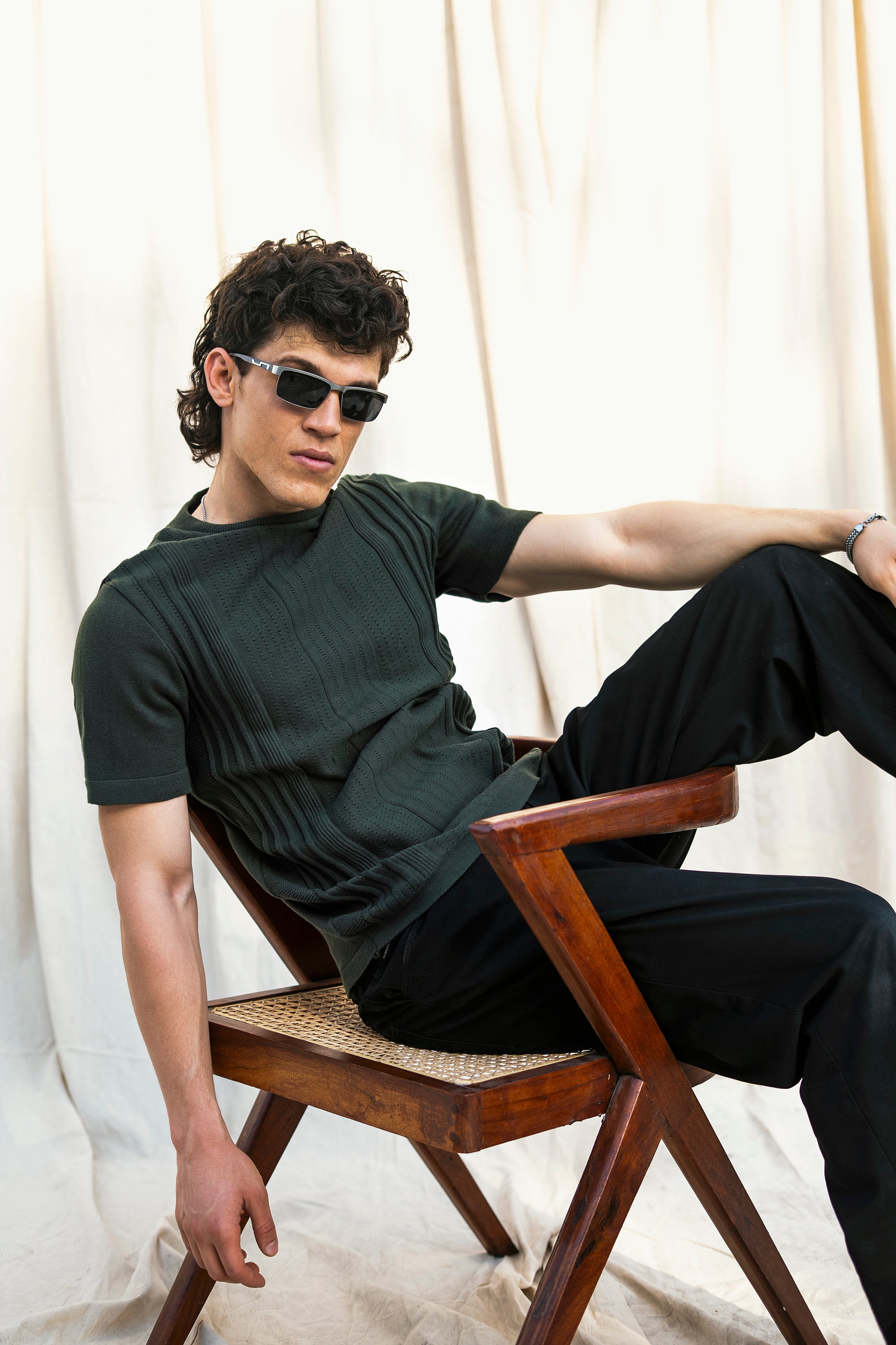 Olive - Knit T-Shirt