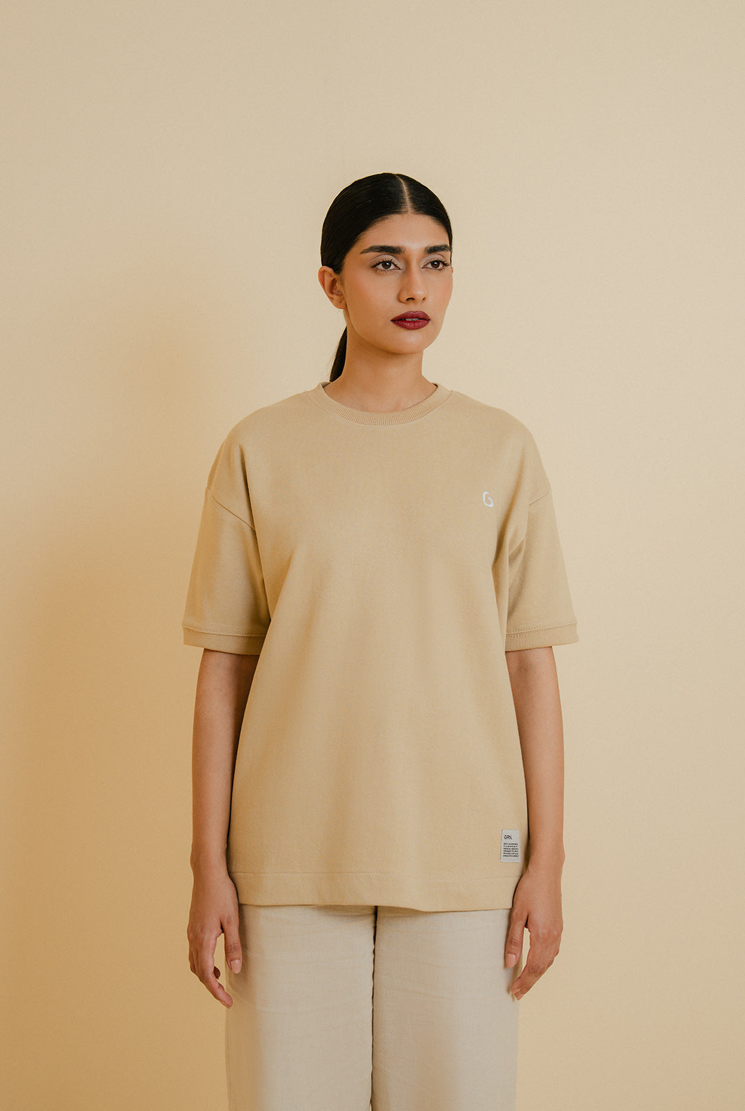 Beige - Oversized Heavyweight T-Shirt