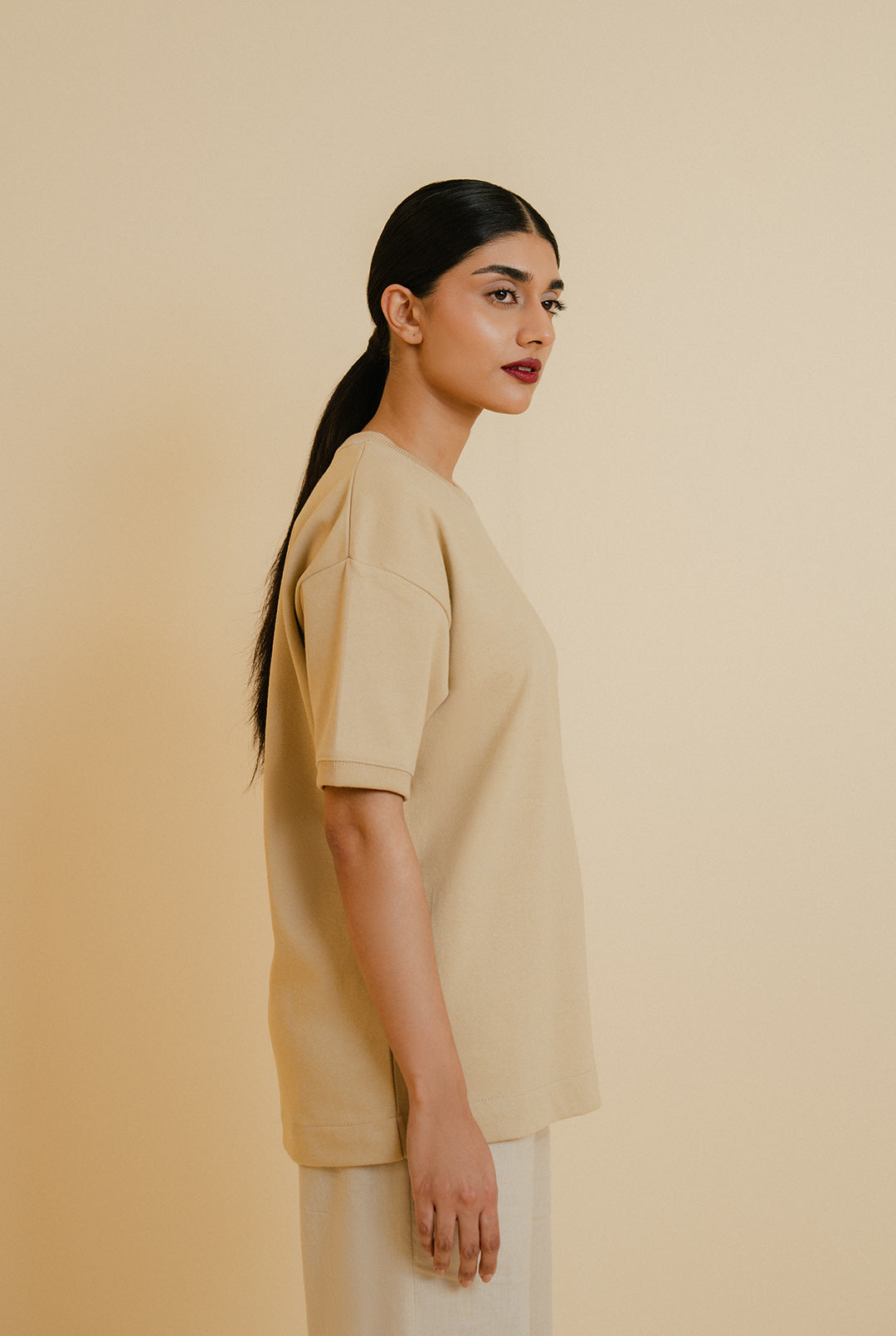 Beige - Oversized Heavyweight T-Shirt
