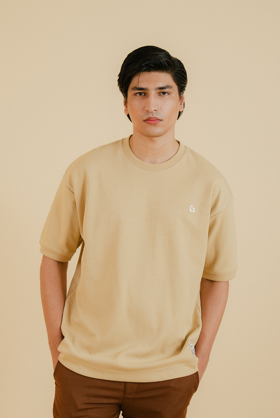 Beige - Oversized Heavyweight T-Shirt